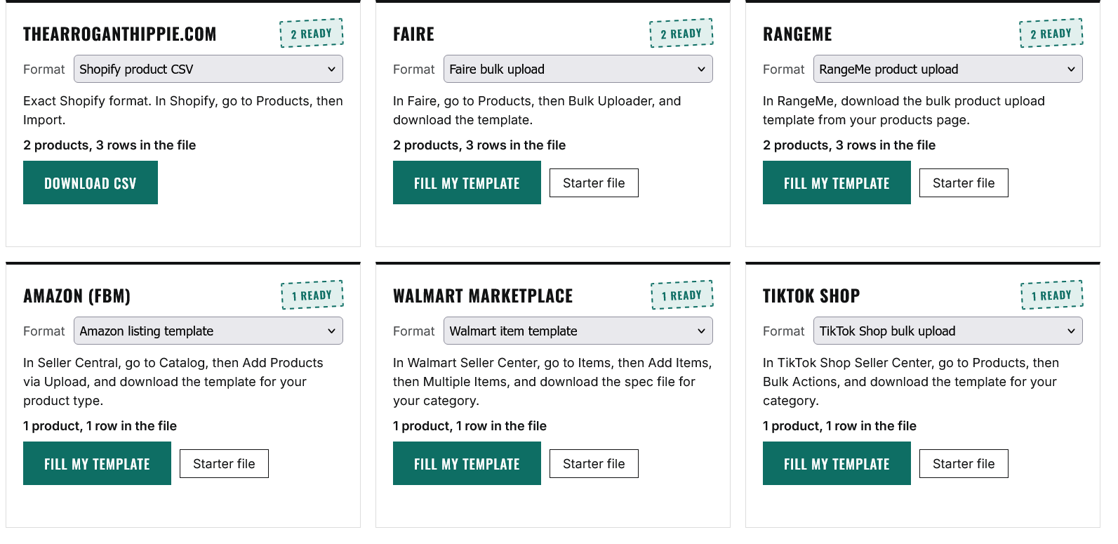 SKU Clear channel export tools